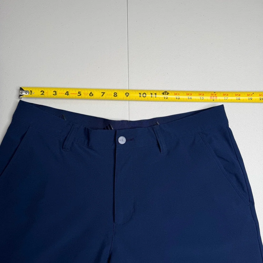Adidas Mens Navy Blue Golf Shorts Size 32 Stretch Performance Flat Front Sport